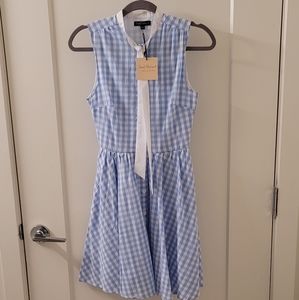 Smak Parlour Ribbon Neck Gingham Dress